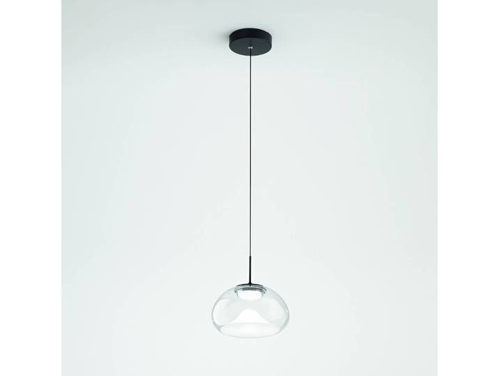 Fabas Luce Glas Hängelampe Brena, dimmbar, klar / transparent, für Wohn- / Esszimmer, Glas, Design, Pendelleuchte