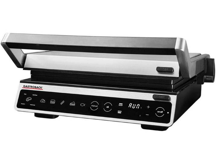 Kontaktgrill GASTROBACK BBQ Advanced Smart 200 W , schwarz, B:37,5cm H:17cm T:36cm, Kontaktgrill_Standgrill_Tischgrill_Teppanyakigrill, Kontaktgrill