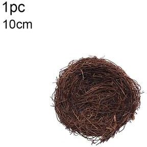 ModernMart Easter Decoration: Round Rattan Bird Nest, Bunny Eggs, Artificial Vine Happy Easter Party Supply For Home Garden Decor Color: 1pc 8cm