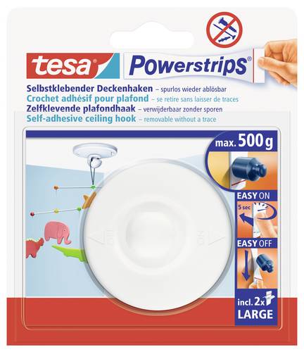 tesa POWERSTRIPS Zimmerdeckenhaken Weiß Inhalt: 1 St.