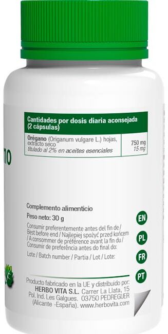 HERBOVITA Orégano 60caps