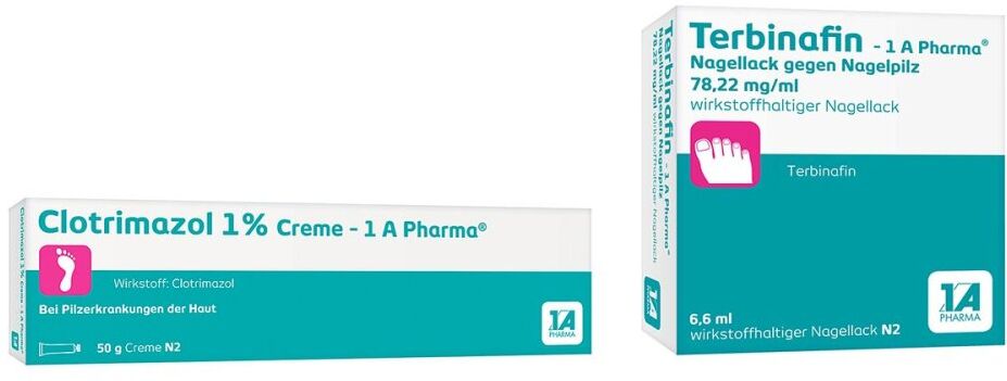 Clotrimazol 1% 50 g + Terbinafin 1 A Pharma Nagellack 6.6 ml