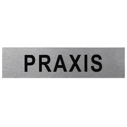 ProPlus SF_972113 Aluminium Türschild "Praxis" 160x40mm Tür Schild