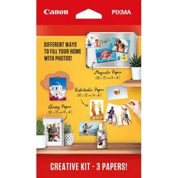 Canon Creative Kit 3 Papiersorten MG-101 100x150mm - 5 Blatt + RP-101 100x150mm - 5 Blatt + PP-201 100x150mm - 50 Blatt