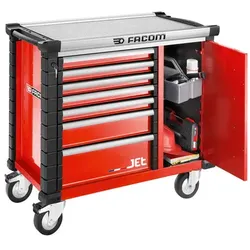 Mobile Werkbank 7 Schubladen, Rot