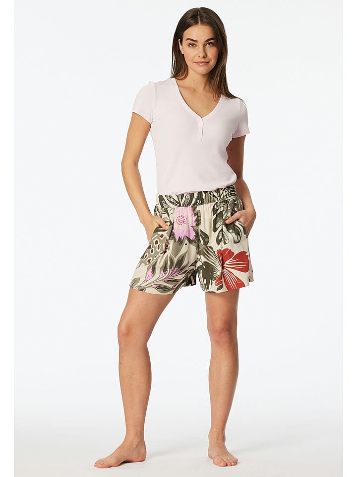 Schiesser Pyjama-Shorts in Khaki/ Beige - 36
