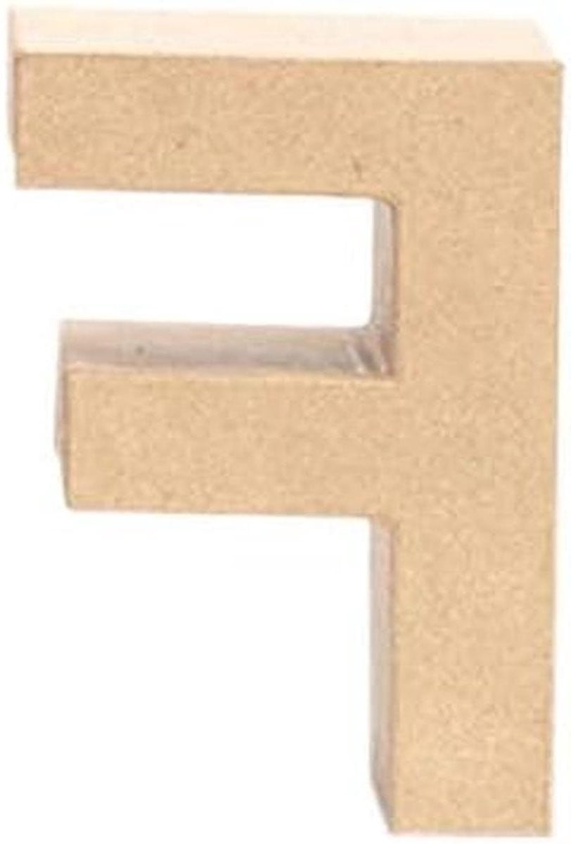 Kartonnen letter F voor creatief knutselen en decoratie - 17,5 x 5,5 cm
