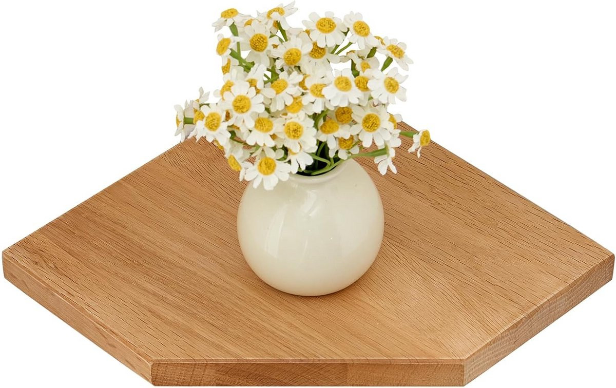 Merkloze Eiken Hoekplank 18 cm - Zwevende Wandplank voor Decoratie en Planten