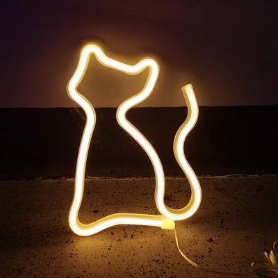 Uplift Treasures LED Cat Neon Light Sign USB & Battery LED Lamp cat Warm