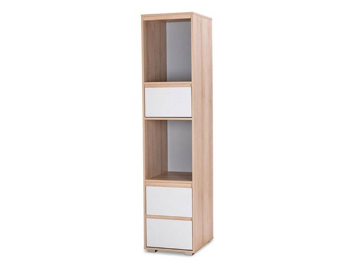 DALIA Meuble colonne avec 2 niches de rangement et 3 tiroirs style urbain Hêtre