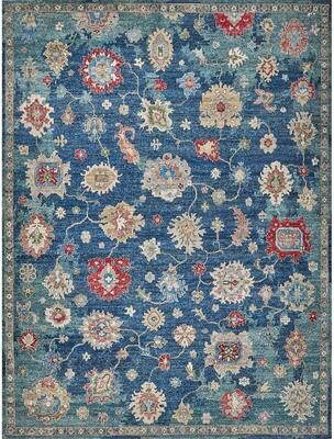 Exquisite Rugs Oxford hand-knotted Ghazni Wool Blue Area Rug
