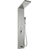 Duschpaneel mit Thermostatarmatur - Edelstahl, 5-in-1 Funktionen
