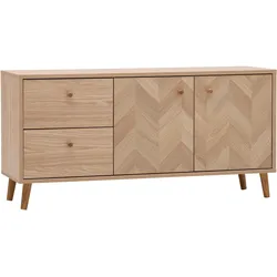 Tchibo - Lowboard »Visby« Eichen-Fischgräten-Dekor - 109x33x54,1cm - braun -
