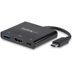 StarTech USB-C zu (USB-C, 1 Port), Dockingstation + USB Hub, Schwarz
