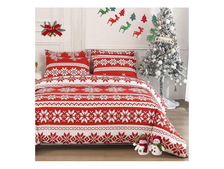 LuxusKollektion Kinderbettwäsche Bettwäsche 200x200cm Schneeflocken 2tlg
