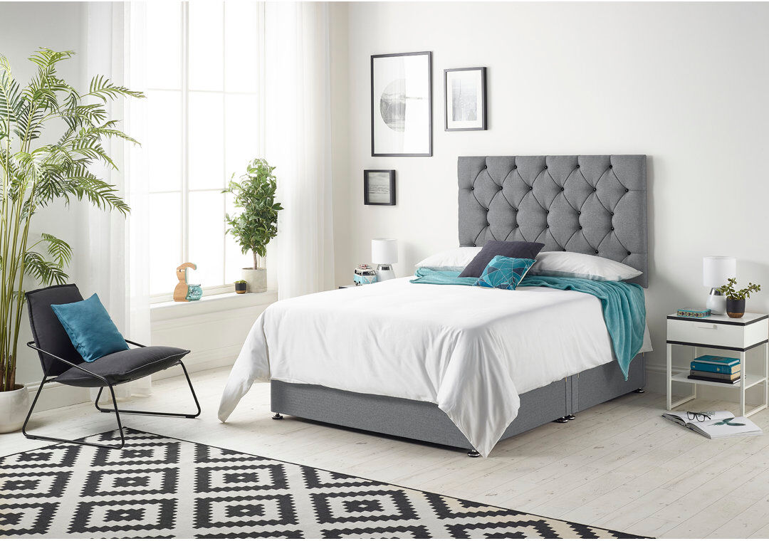 Rosalind Wheeler Copple Bed with Mattress Charcoal Single (3')