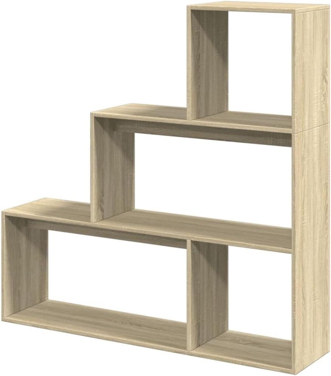 Boekenkast Ruimteverdeler Sonoma Eiken - Opbergrek voor Woonkamer, Kantoor of Slaapkamer - 123 x 123 cm