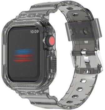 Everyday Crate Armor TPU Apple Watch Ultra Band Rugged Protective Replacement Strap For Apple Watch transparent Black