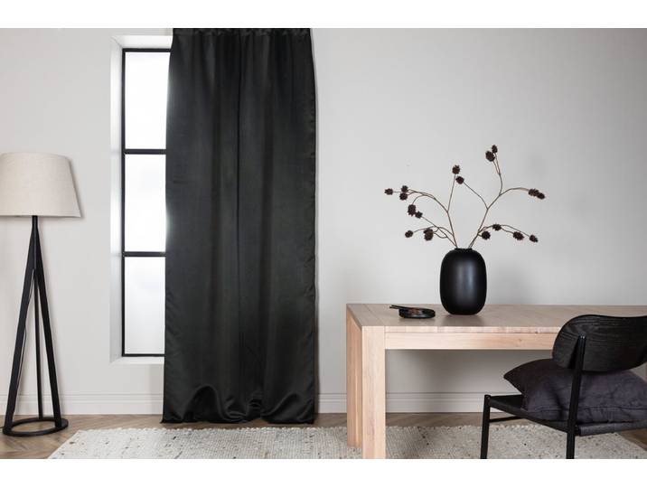 Gardinen-Set Ava – Mehrband-System in 135 x 290 cm - Schwarz - 290 x 135 cm - Luxusbetten24