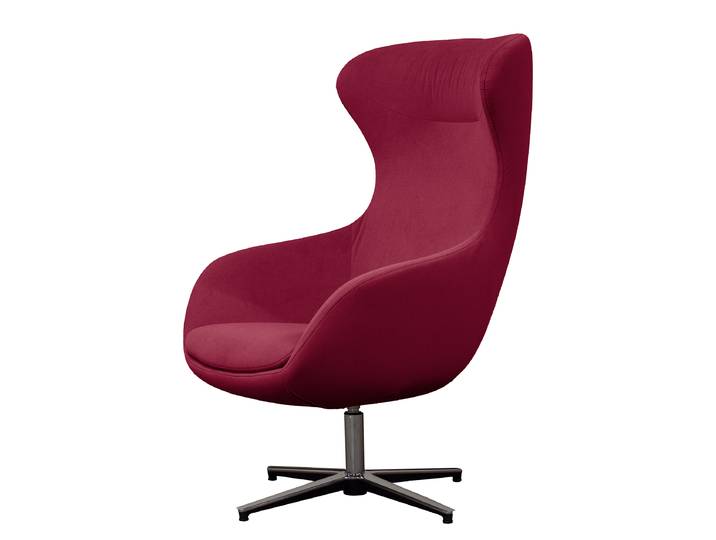 Sessel Rot Samt Vaia ohne Hocker 76 x 117 x 74cm