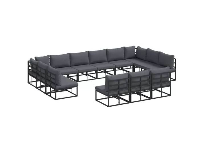 VidaXL - Outdoor-sofa aluminium, One Size, Schwarz