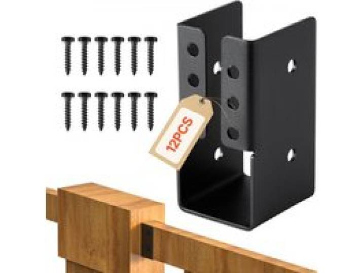 VEVOR Sabot Charpente, Lot de 12, Support de Solive de 4,9x9,2 cm, Étriers de Solive Dissimulés avec Vis, Supports de Fixation Légers pour Soutien Renforcée de Balançoires, Clôtures, Toboggans en Bois