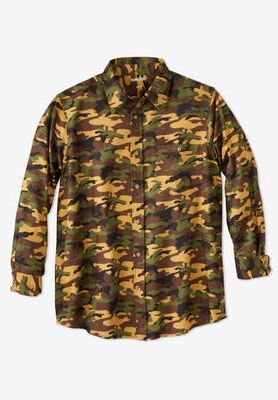 Men's Big & Tall Boulder Creek™ Flannel Shirt by Boulder Creek in Camo (Size 8XL)