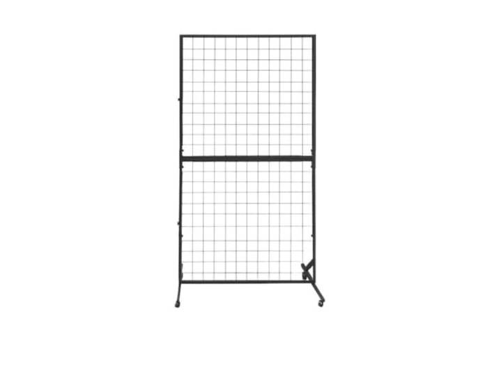 ZGCrumphant Vertikaler Stand-Präsentationsständer Schmuck-Gitter-Regal-Hakenhalter for Kunstausstellungen, Präsentations-Aufbewahrungsorganisator([black] 100x180cm)
