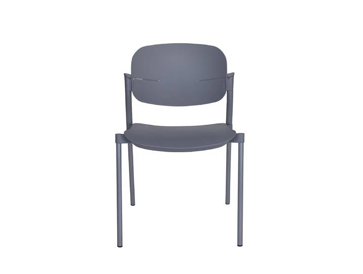 Chaise de réunion & visiteur Fabio - Polypropylène Gris - Pieds époxy coloris Gris Alu