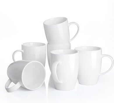 Panbado Blance 6-Piece White Porcelain Mugs