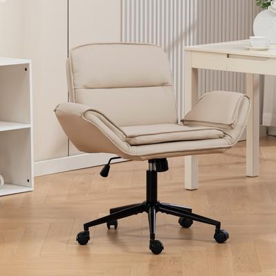 Kodotan sofa Criss Cross Chair with 5-Gear Adjustable Armrests & Wheels, Ergonomic Thickened Backrest Swivel Desk Chair for Home Office
