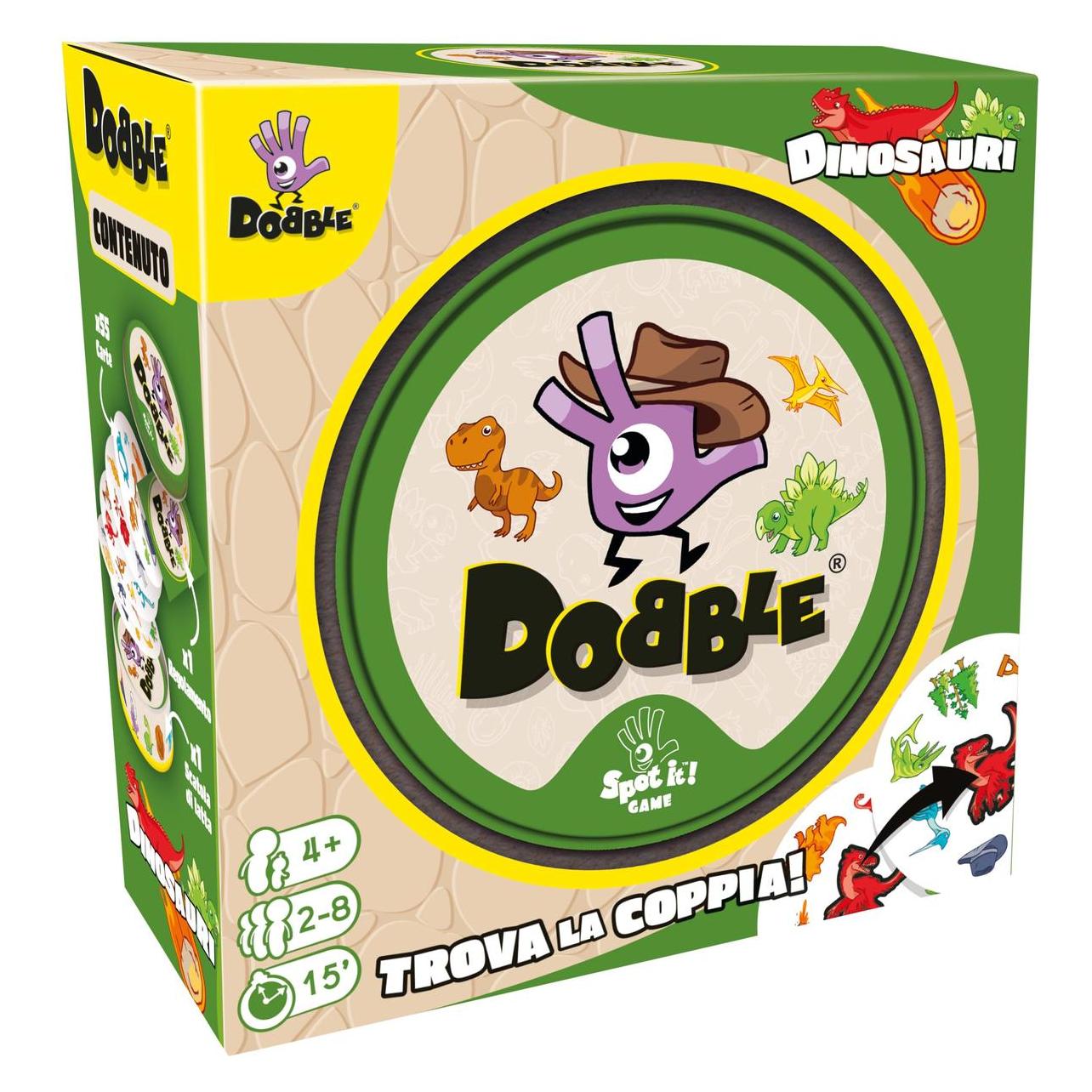 Asmodée Dobble - Dinosauri (Eco Sleeve) (Italienisch, 2 - 8 Spieler) (8329)