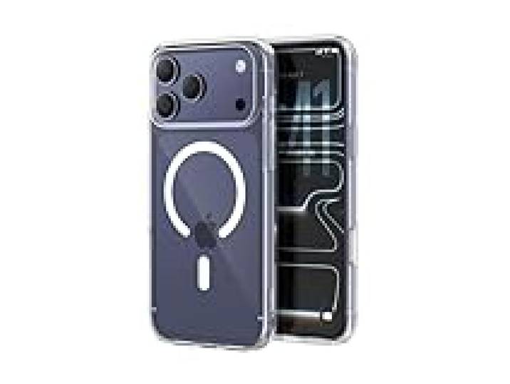 Belkin SheerForce Clear Coque iPhone 17 Pro Max, Coque de Protection Compatible MagSafe, Design Fin, Protection Antimicrobienne, Antirayure, Magnétique et Anti-Impacts, Transparent