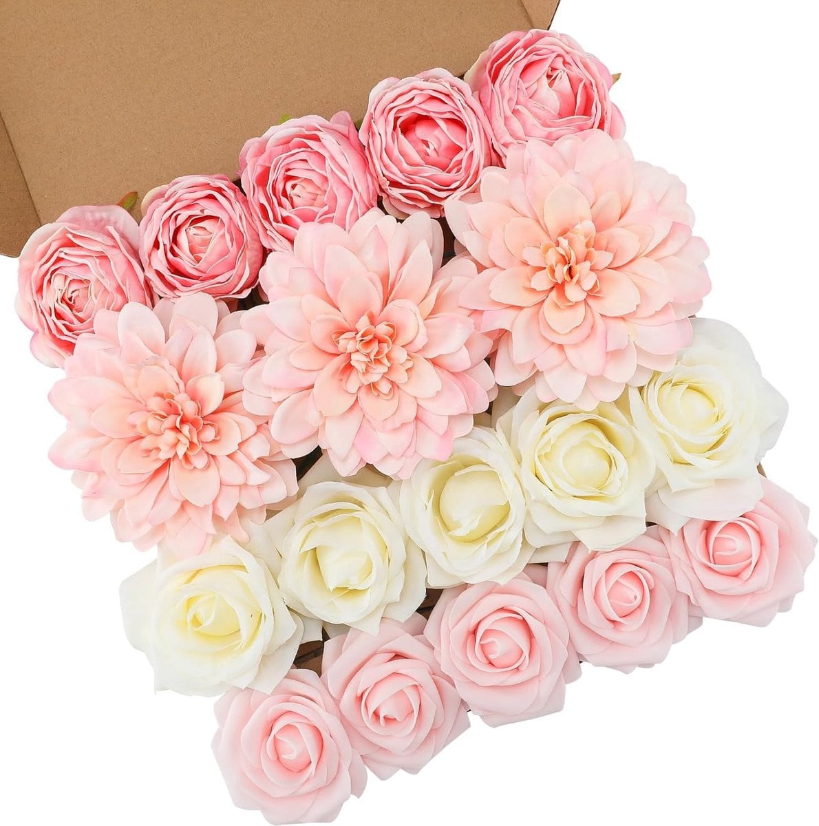 Roze kunstbloemen voor bruiloft en decoratie