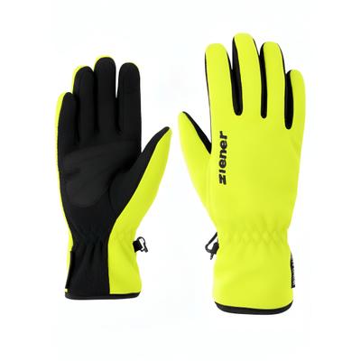 Multisporthandschuhe ZIENER "LIMPORT-Z JUNIOR", Kinder, Gr. 7.5, gelb (poison gelb), Materialmix, Handschuhe, warm, winddicht, wasserabweisend, atmungsaktiv, elastisch