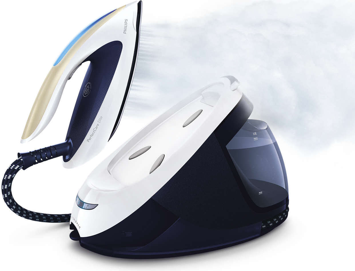Philips PerfectCare Elite Bügelstation, 150 g/min konstanter. Dampf, 7.5 bar, 2400 W, Schwarz (GC9650/80)