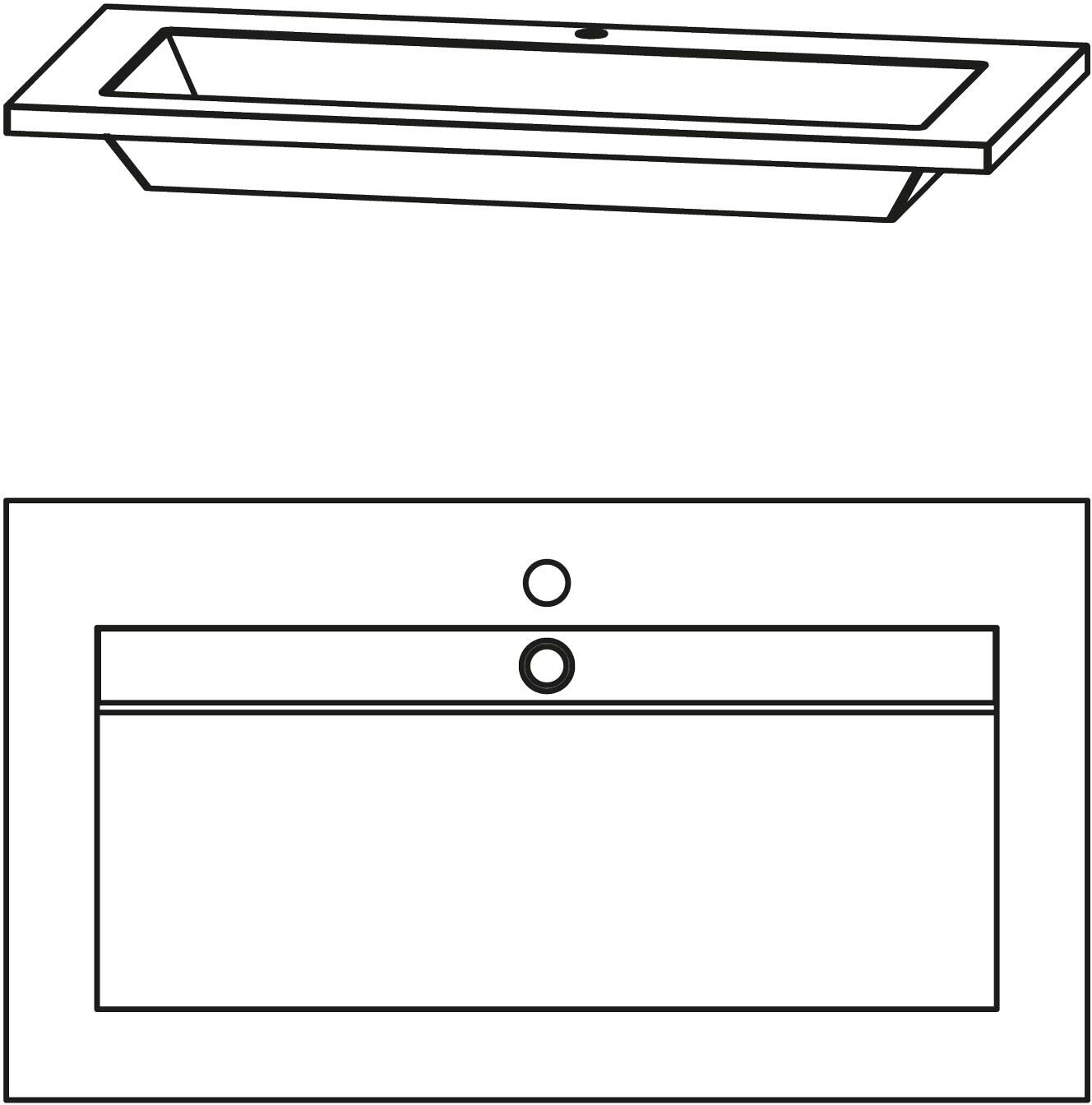 Puris Star Line Mineralguss Serie A Möbel-Waschtisch 90 cm