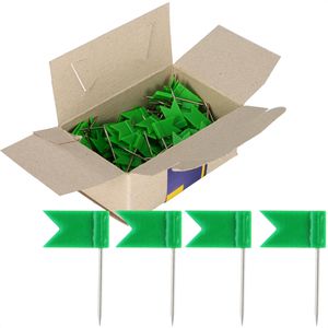 Böttcher-AG Markierungsfahnen grün, Fahne 17x10 mm, für Landkarte & Pinnwand 100 Stück
