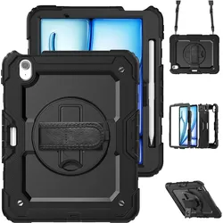 Cazy Stossfest Hülle Schutz Fallfest Hülle (Apple iPad Air 11 2024), Tablet Hülle, Schwarz