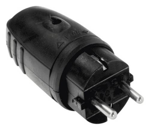 Bachmann 913.171 Schutzkontaktstecker Gummi, Silikon 250 V Schwarz IP20