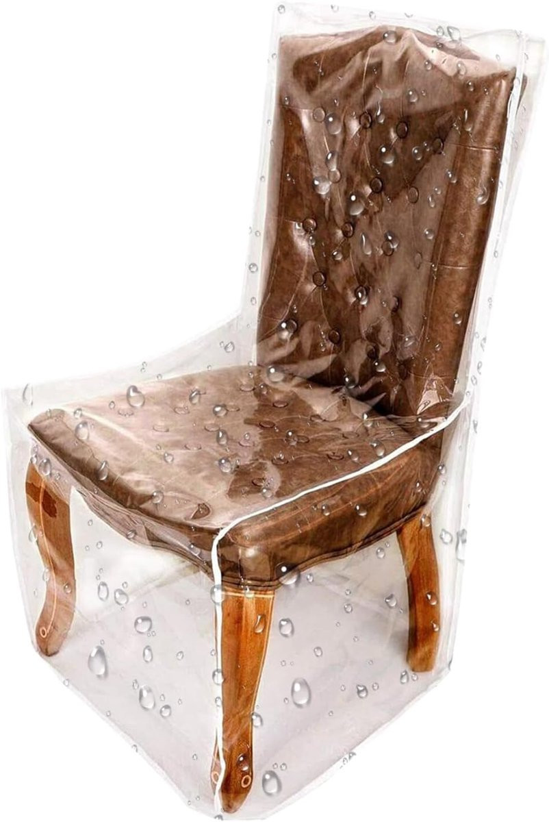 Transparante waterdichte en krasbestendige stoelhoezen voor eetkamerstoelen - 106 x 55 cm