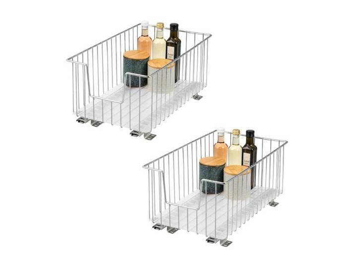 bremermann Coulisse de panier d'armoire 2 pièces 30 cm avec étagère tiroir de cuisine à équiper coulisse d'armoire en métal chromé