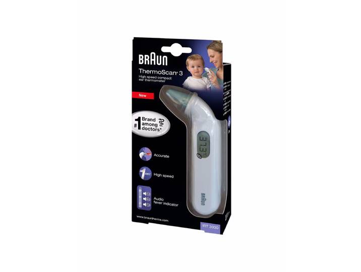 Braun ThermoScan3 IRT 3030 Fieberthermometer – Fiebermesser/Fieberthermometer – weiss