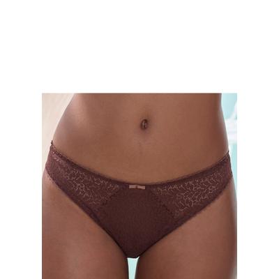Slip NUANCE BY LASCANA, Damen, Gr. 40/42, braun, mocca, Spitze, Obermaterial: 88% Polyamid, 12% Elasthan, Unterhosen Slip