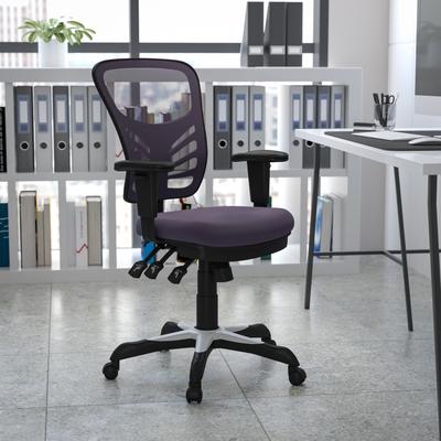 Lancaster Home Nicholas Mid-Back Blue Mesh Multifunction Executive Swivel Ergonomic Office Chair with Adjustable Arms