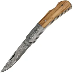 Haller, Mehrzweckmesser, Damast-Taschenmesser Olivenholz Schlank (7 cm)
