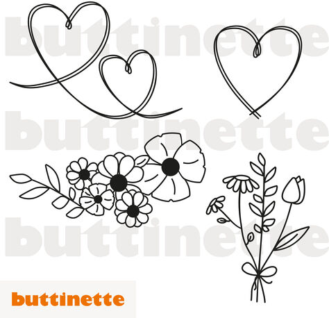 Plotterdatei "Blumen & Herzen"