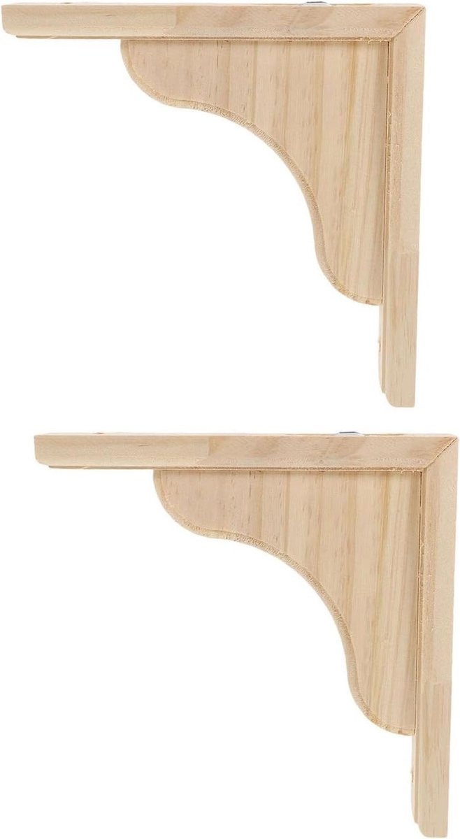 Houten Plankdragers - Driehoekige Steunen - Khaki - 20 x 20 cm
