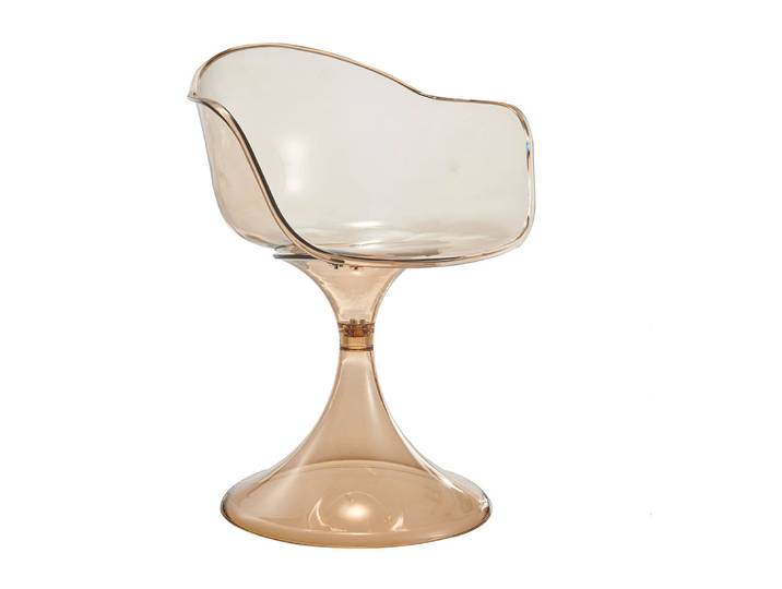 Lot de 2 chaises design en polycarbonate transparent champagne