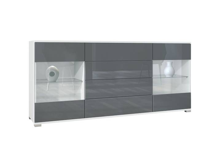 SIDEBOARD Bari Grau Hochglanz